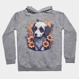 Cute puppy with Flowers Hoodie